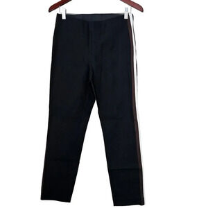A New Day Women Pants Stripe 6 Black Cropped Dress Pant Racing Stripe